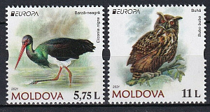 Молдова, 2021, Европа, Птицы, 2 марки